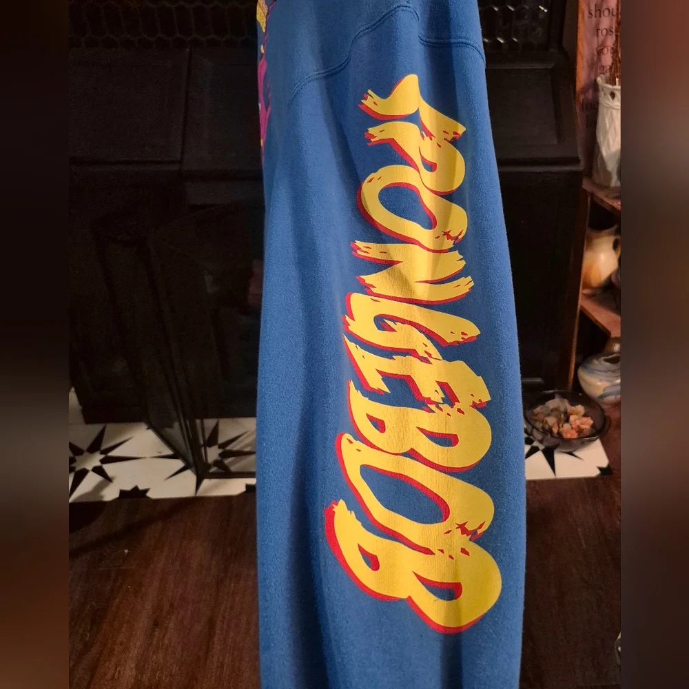 Sponge Bob Blue Hoodie Unisex Plus Size 2 XL - Picture 3 of 5